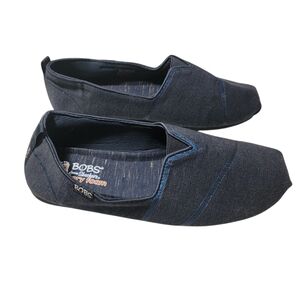 Nwot SKECHERS BOBS Blue Glitter Loafers Memory Foam Womens Size 10 Flats